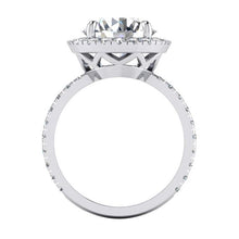 4.50 Carats Round Natural  Anniversary Ring Halo Setting
