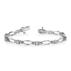 4.50 Carats Round Real Diamond Link Bracelet White Gold Jewelry 14K