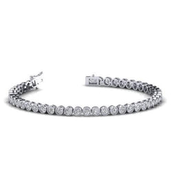 4.50 Carats Round Shaped Real Diamond Tennis Bracelet White Gold Jewelry