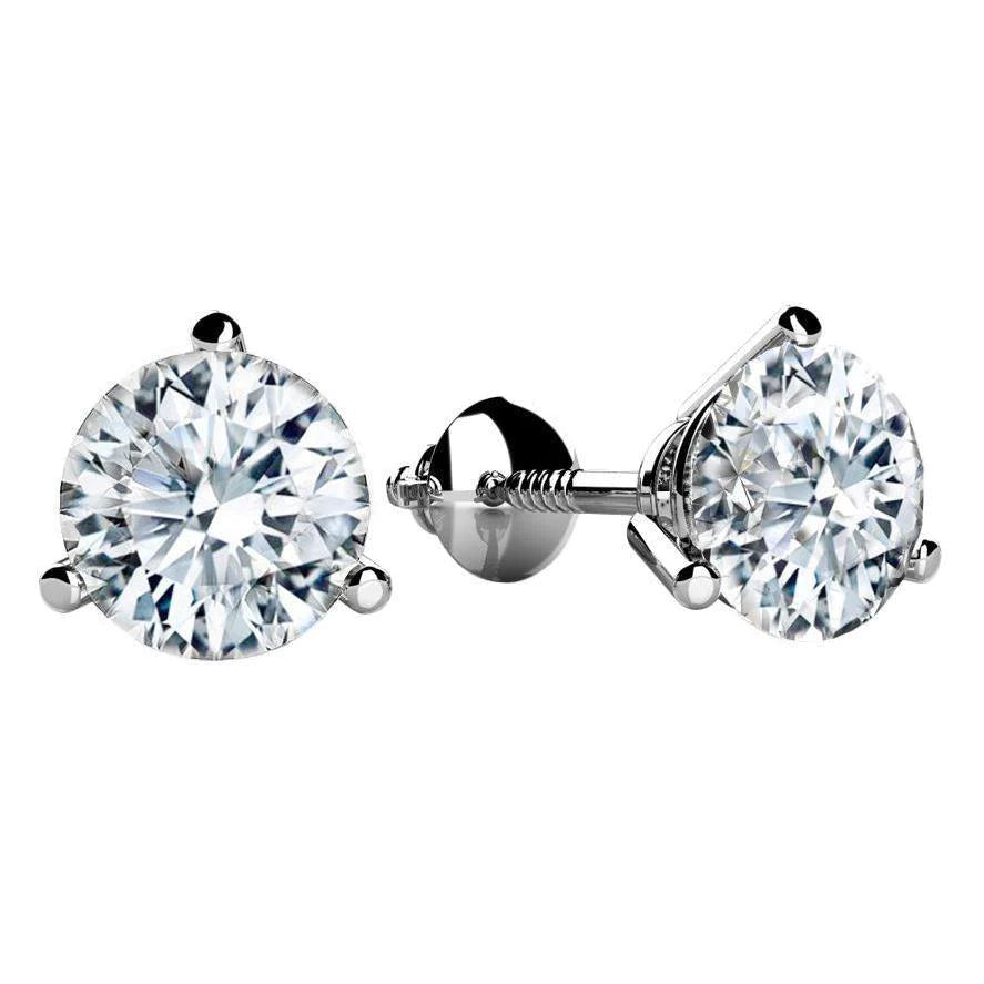 4.50 Ct Brilliant Cut Genuine Diamonds Lady Studs Earrings White Gold 14K