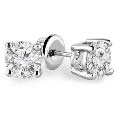 4.50 Ct Brilliant Cut Natural Diamonds Lady Studs Earrings White Gold 14K