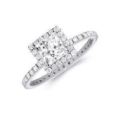 4.50 Ct Genuine Diamonds Engagement Halo Ring White Gold 14K