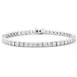 4.50 Ct Natural Round Cut Diamond Tennis Bracelet Solid White Gold Jewelry