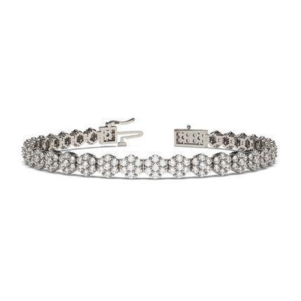 4.50 Ct Round Shaped Real Diamond Tennis Bracelet 14K White Gold Jewelry