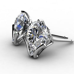 4.50 Ct. Round Brilliant Cut Natural Earth Mined Diamonds Lady Studs Earrings White Gold