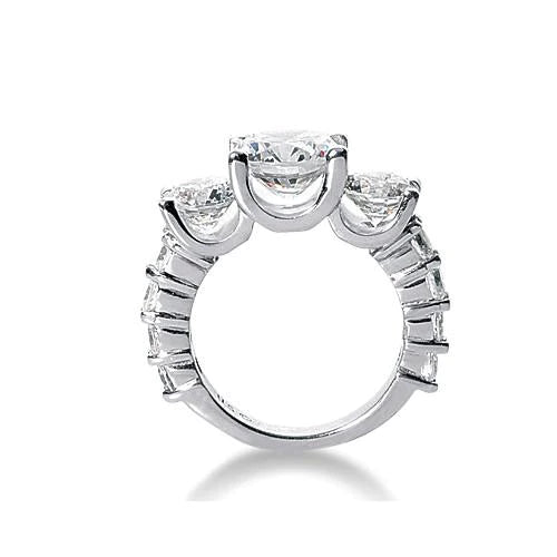 4.51 Carat Real Diamond Anniversary Ring Women White Gold 14K
