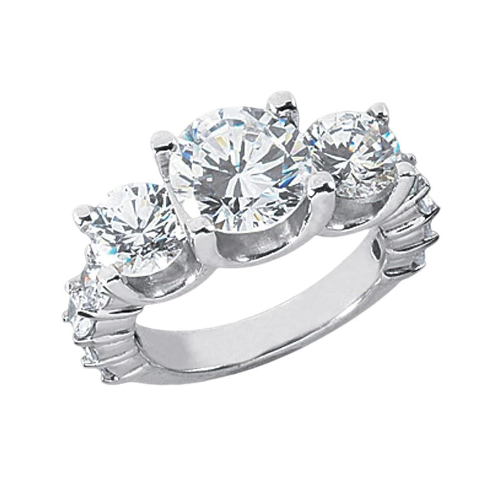 4.51 Carat Real Diamond Anniversary Ring Women White Gold 14K