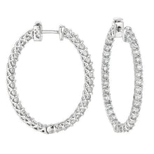 4.52 Carat Oval Shape 7 Pointer Hoop Real Diamond Earring White Gold 14K