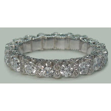4.68 Carats Round Brilliant Real Diamonds Eternity Band White Gold 14K
