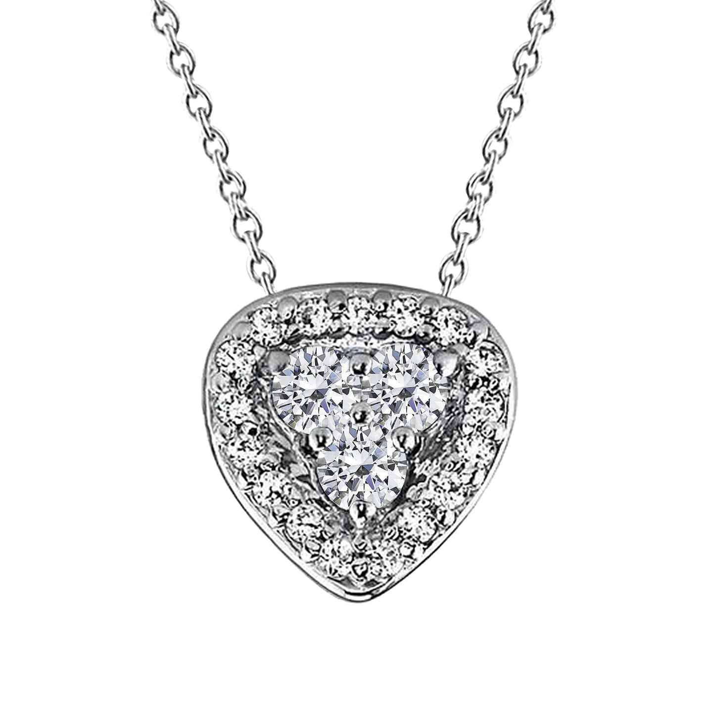 4.70 Carats Sparkling Real Diamonds Pendant Necklace With Chain Gold 14K