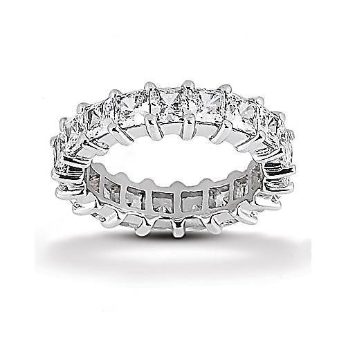 4.75 Carats Natural Diamonds Eternity Band Princess Cut Jewelry White Gold New