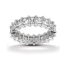 4.75 Carats Natural Diamonds Eternity Band Princess Cut Jewelry White Gold New