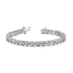 4.75 Carats Prong Set Genuine Diamond Z Style Tennis Bracelet Solid Gold 14K