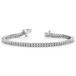 4.75 Carats Round Small Real Diamond Tennis Bracelet White Gold 14K