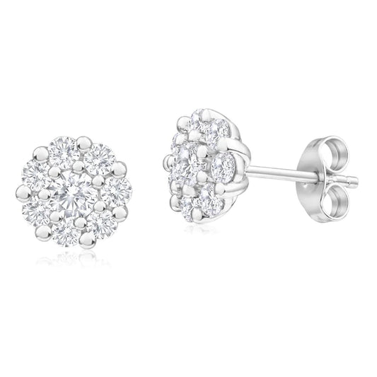 4.80 Carats Round Cut Natural Diamonds Women Studs Earring Pave Halo