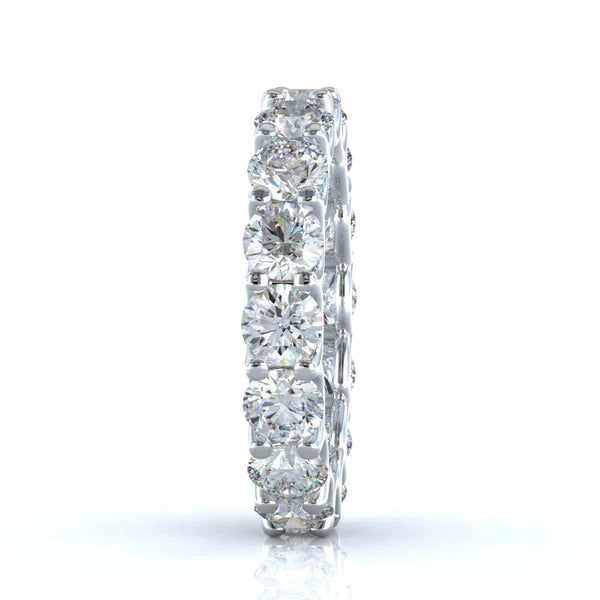 4.80 Carats Round Real Diamond Eternity Wedding Band Jewelry