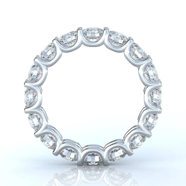4.80 Carats Round Real Diamond Eternity Wedding Band Jewelry