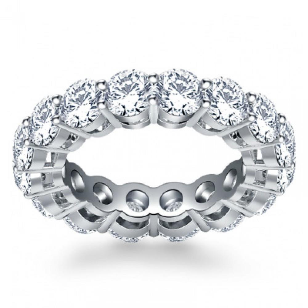 4.80 Carats Round Real Diamond Wedding Band Ring White Gold Jewelry