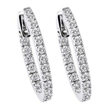 4.80 Ct F Vvs1 Round Cut Real Diamonds Lady Hoop Earrings 14K White Gold