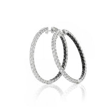 4.90 Carats Natural Brilliant Cut Diamonds Women Hoop Earrings Gold White 14K