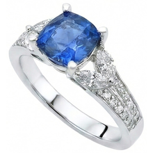 5.10 Ct Ceylon Blue Sapphire And Natural Earth Mined DIAMOND ( NOT LAB GROWN )s Ring White Gold 14K