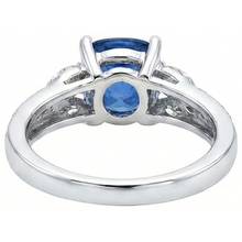 5.10 Ct Ceylon Blue Sapphire And Natural Earth Mined DIAMOND ( NOT LAB GROWN )s Ring White Gold 14K