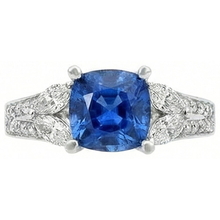 5.10 Ct Ceylon Blue Sapphire And Natural Earth Mined DIAMOND ( NOT LAB GROWN )s Ring White Gold 14K