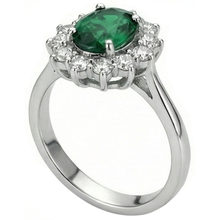 5.25 Carats Green Emerald And Natural Earth Mined Diamonds Engagement Ring White Gold 14K