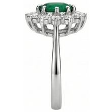 5.25 Carats Green Emerald And Natural Earth Mined Diamonds Engagement Ring White Gold 14K