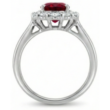 natural round ruby 5.25ct ring close up detail