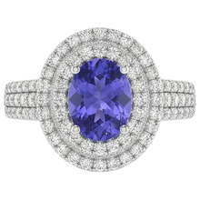 natural round tanzanite 5.25ct ring side angle