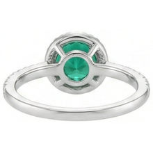 5.25 Ct Green Emerald With Natural Earth Mined Diamond White Gold 14K