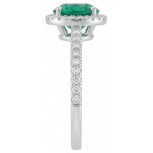 5.25 Ct Green Emerald With Natural Earth Mined Diamond White Gold 14K