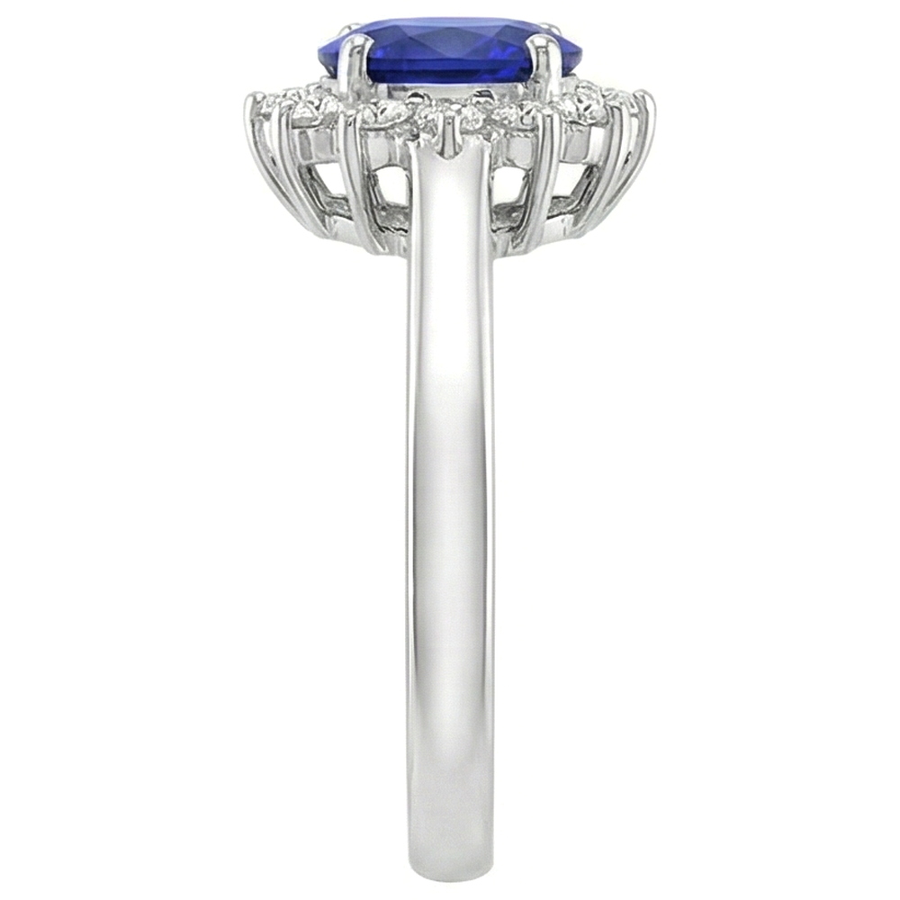 5.30 Carats Tanzanite Oval Natural Earth Mined DIAMOND ( NOT LAB GROWN )s Ring White Gold 14K New
