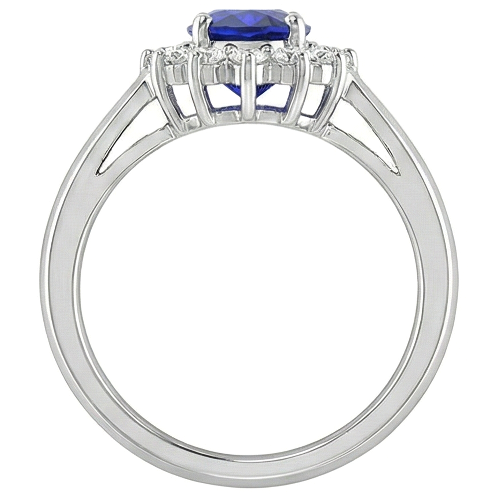 5.30 Carats Tanzanite Oval Natural Earth Mined DIAMOND ( NOT LAB GROWN )s Ring White Gold 14K New
