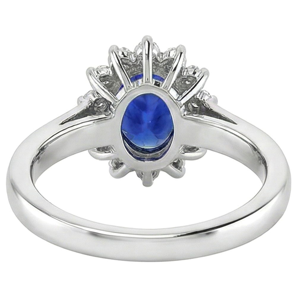 5.30 Carats Tanzanite Oval Natural Earth Mined DIAMOND ( NOT LAB GROWN )s Ring White Gold 14K New