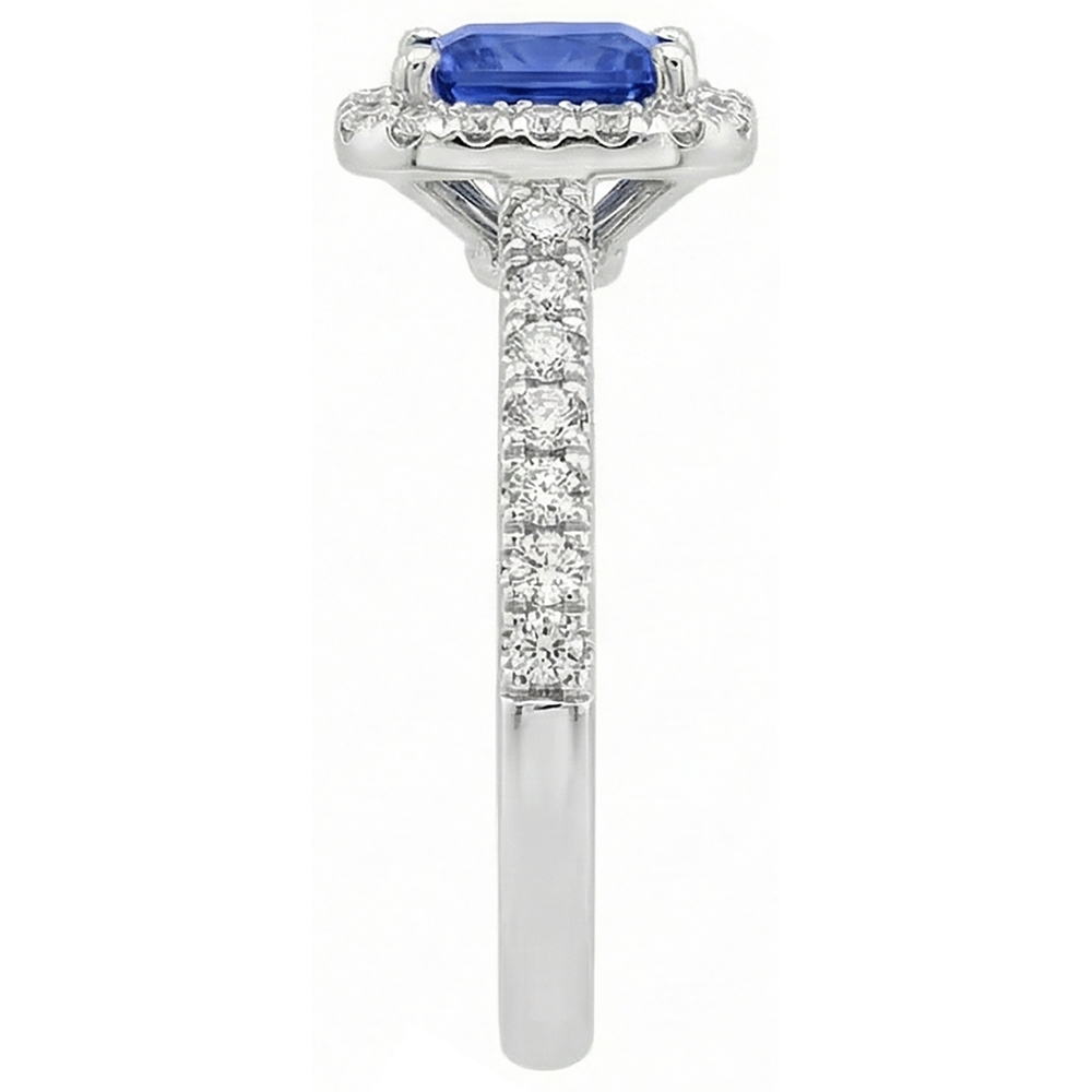 5.30 Carats Tanzanite With Natural Earth Mined Diamonds Ring 14K White Gold