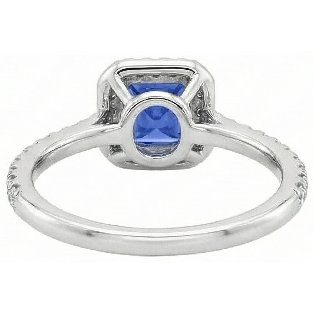 5.30 Carats Tanzanite With Natural Earth Mined Diamonds Ring 14K White Gold