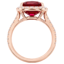5.35 Ct Cushion Cut Red Ruby And Natural Earth Mined Diamond Wedding Ring Gold Jewellery