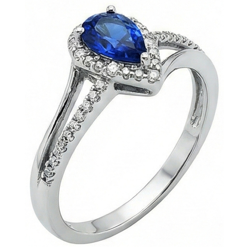 natural round sapphire 5.36ct ring close up detail