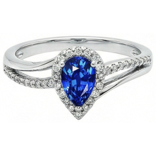 natural round sapphire 5.36ct ring front view
