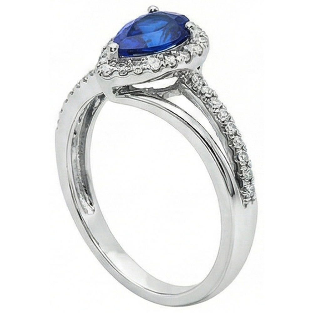 natural round sapphire 5.36ct ring profile view
