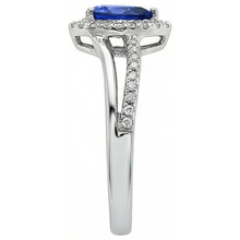 natural round sapphire 5.36ct ring on white background