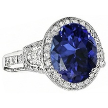 5.40 Carat Oval Tanzanite Natural Earth Mined DIAMOND ( NOT LAB GROWN ) Engagament Ring Gold White 14K