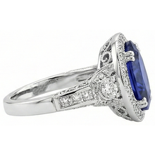 5.40 Carat Oval Tanzanite Natural Earth Mined DIAMOND ( NOT LAB GROWN ) Engagament Ring Gold White 14K
