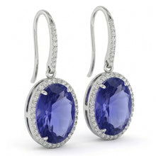 natural round sapphire 5.42ct earring front view