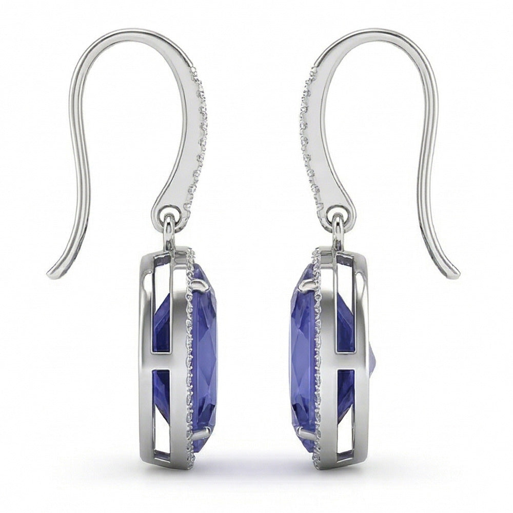 natural round sapphire 5.42ct earring top view
