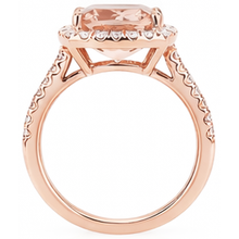 5.45 Ct Morganite Fancy Ring With Small Natural Earth Mined DIAMOND ( NOT LAB GROWN )s 14K Rose Gold