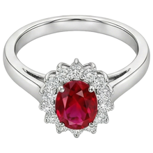 5.5 Carats Oval Cut Ruby Natural Earth Mined Diamond Ring White Gold Lady Jewellery