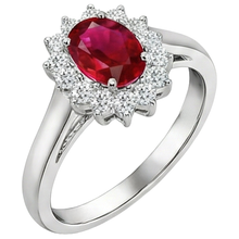 5.5 Carats Oval Cut Ruby Natural Earth Mined Diamond Ring White Gold Lady Jewellery
